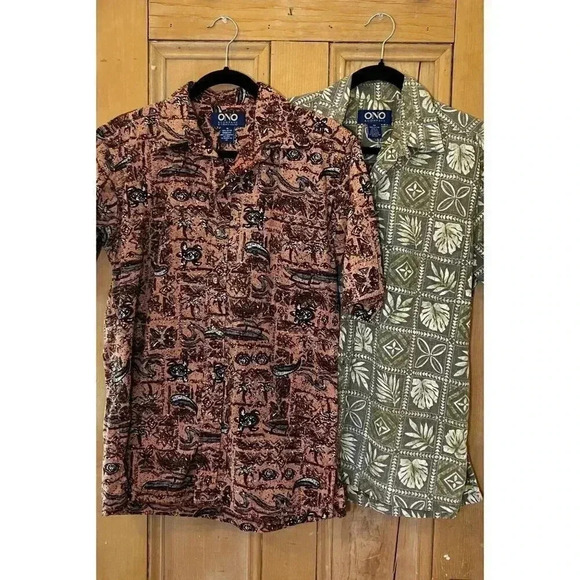 Ono & Company Mens 90s Vintage Hawaiian (2 Set) Shirt Size Medium Pink SP EXC - Picture 2 of 12